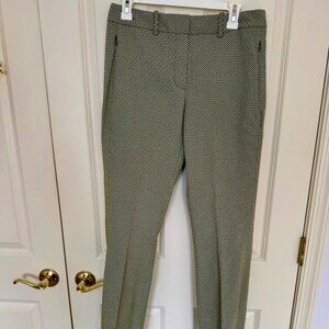 Gorgeous Elie Tahari Jacquard Pencil Pants White Green Sz 8 Medium NWT!